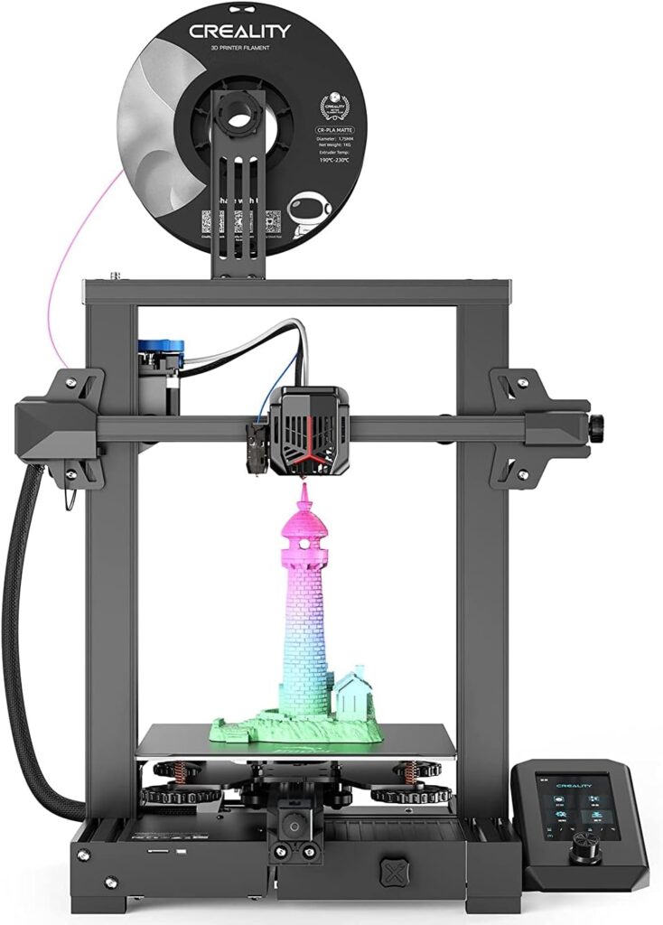 Creality Ender 3 V2 Neo 3D Printers with CR Touch Auto Leveling PC Steel Printing Platform Metal Bowden Extruder Model Preview Function 3D Printer 95% Pre-Install for Beginners 8.66*8.66*9.84 inch