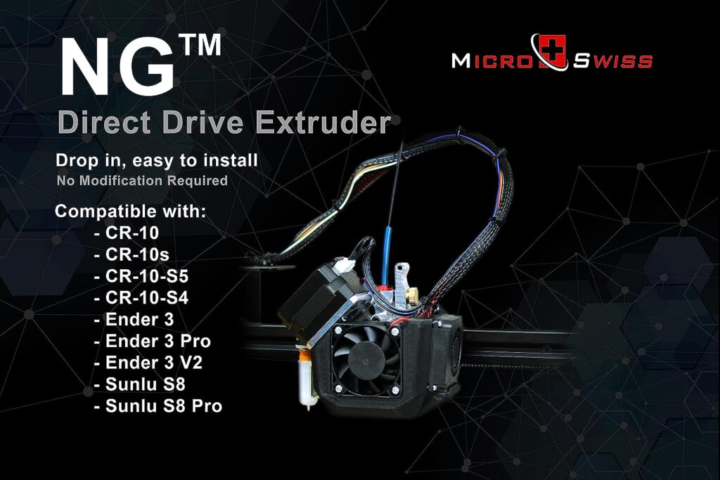 Micro Swiss NG™ Direct Drive Extruder for Creality CR-10 / Ender 3 Printers (Drop in Upgrade, No modifican Required)