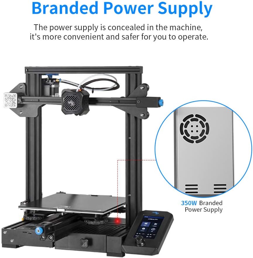 Official Creality Ender 3 V2 Upgraded 3D Printer with Silent Motherboard Branded Power Supply Carborundum Glass Platform Resume Printing Function, DIY FDM 3D Printers Build Size 8.66x8.66x9.84 inch