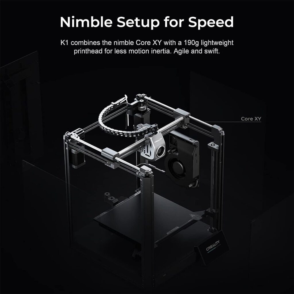 Official Creality K1 3D Printer Speedy Printing Machine,600mm/s High Speed,WiFi Control,Self-test,No RingZ-Banding,Auto Leveling,Extensible,Unibody Die-Cast,Out of Box,Smarter,12x faster,Beat Ender 3