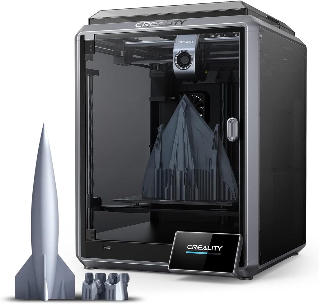 Official Creality K1, FDM 3D Printers 600mm/s Max Speed 20000mm/s² Acceleration Hands-Free Auto Leveling Upgraded Klipper Firmware Core XY 300℃ High-Temperature Printing