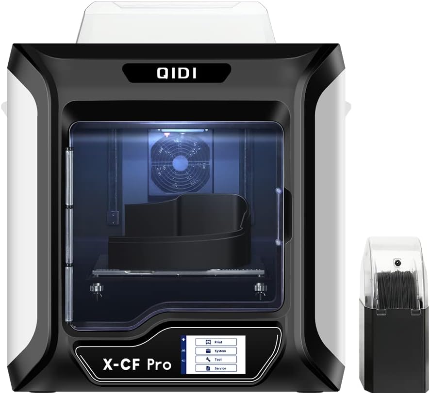 R QIDI TECHNOLOGY X-CF Pro 3D Printers Industrial Grade,Specially Developed for Printing Carbon FiberNylon with QIDI Fast Slicer, Automatic Leveling,Large Build Volume 11.8x9.8x11.8 Inch