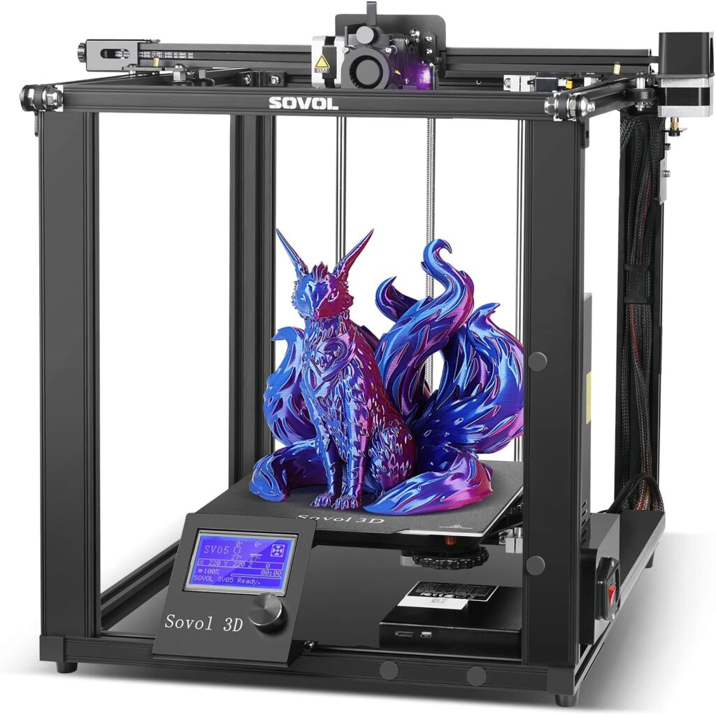 Sovol 3D SV05 Metal Frame Metal Direct Drive Extruder FDM 3D Printer with Upgraded 32-bit Silent Mainboard CR Touch Auto Leveling Flexible Build Plate 220 * 220 * 300mm