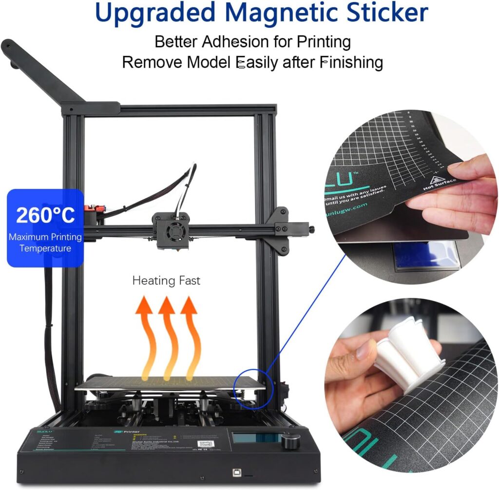 SUNLU S8 Pro 3D Printer, Large Build Size 15.7x12.2x12.2 inch FDM High Precision Printing with Metal Extruder Open Source and Resume Printing