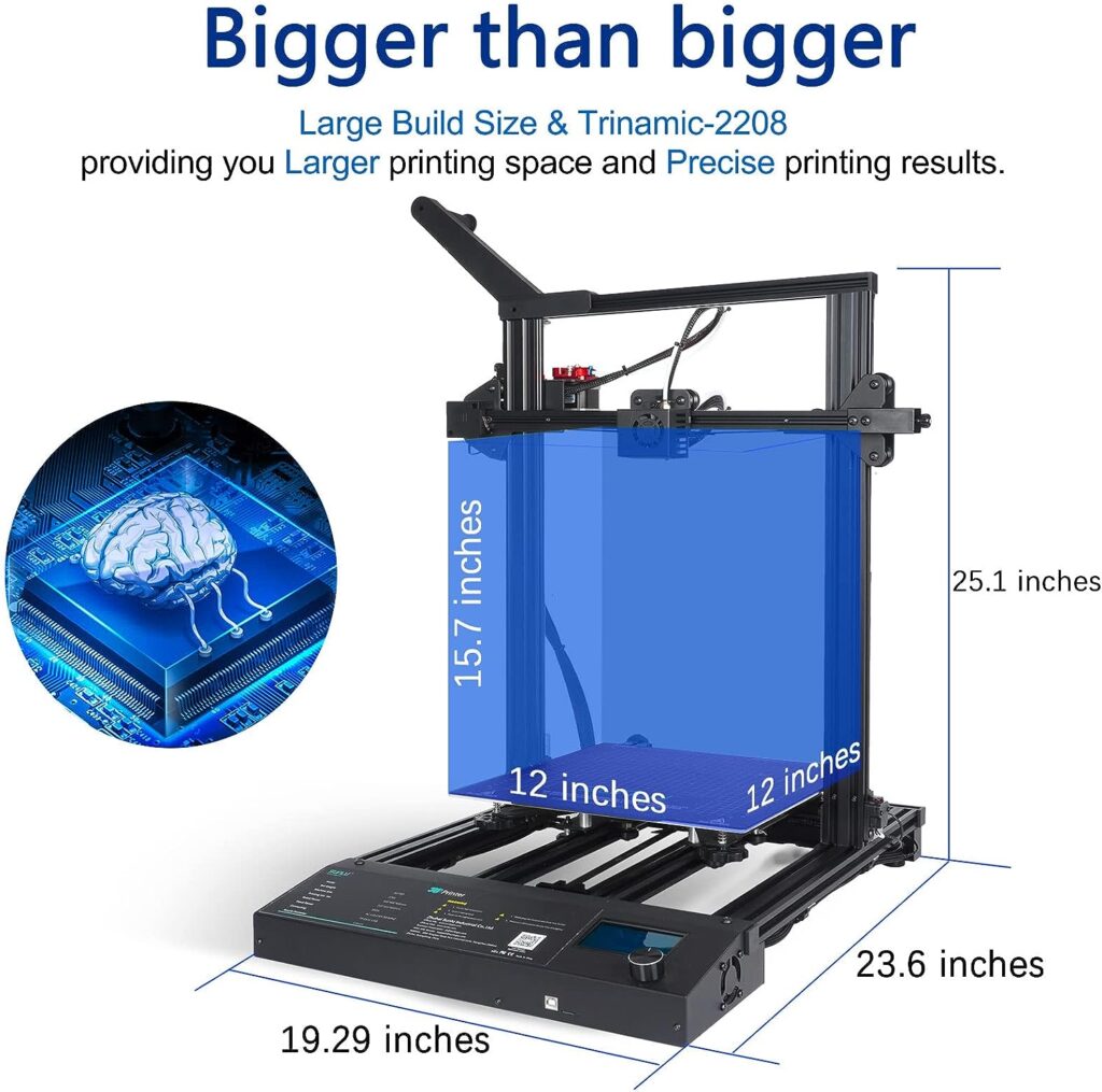 SUNLU S8 Pro 3D Printer, Large Build Size 15.7x12.2x12.2 inch FDM High Precision Printing with Metal Extruder Open Source and Resume Printing