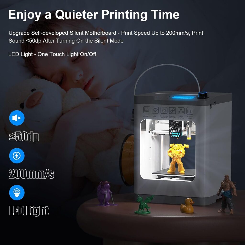 WEEDO TINA2S 3D Printers for Kids and Beginners, Mini 3D Printer with Wi-Fi Printing and Auto Leveling, Fully Assembled Small 3D Printer with Open Source Firmware, Work with PLA/PLA+/TPU