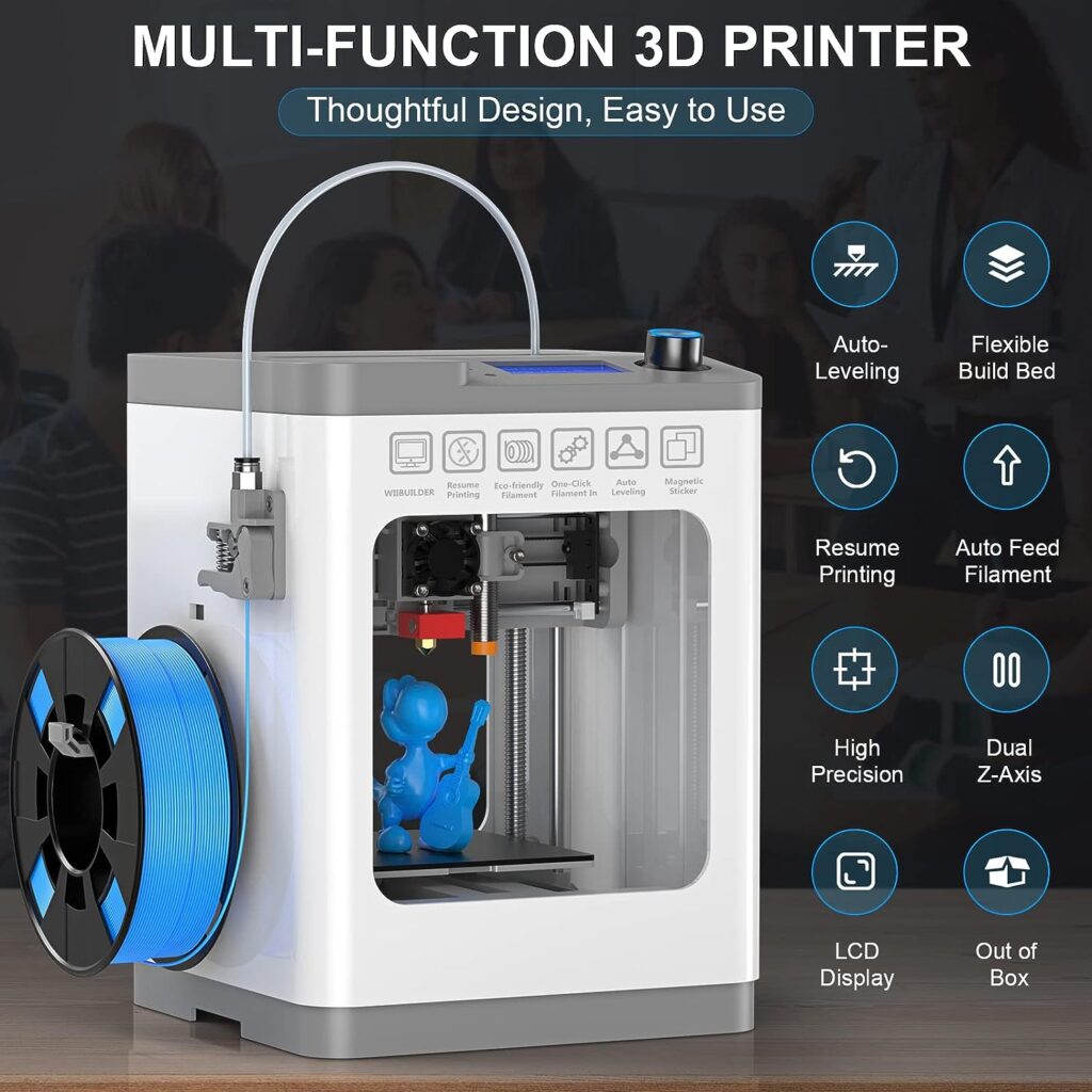 WEEFUN TINA2 Mini 3D Printers, FDM 3D Printer for Beginners with Resume Printing Function, Fully Assembled Auto Leveling 3D Printer for Kids, Fully Open Source, Removable Flexible Magnetic Build Plate