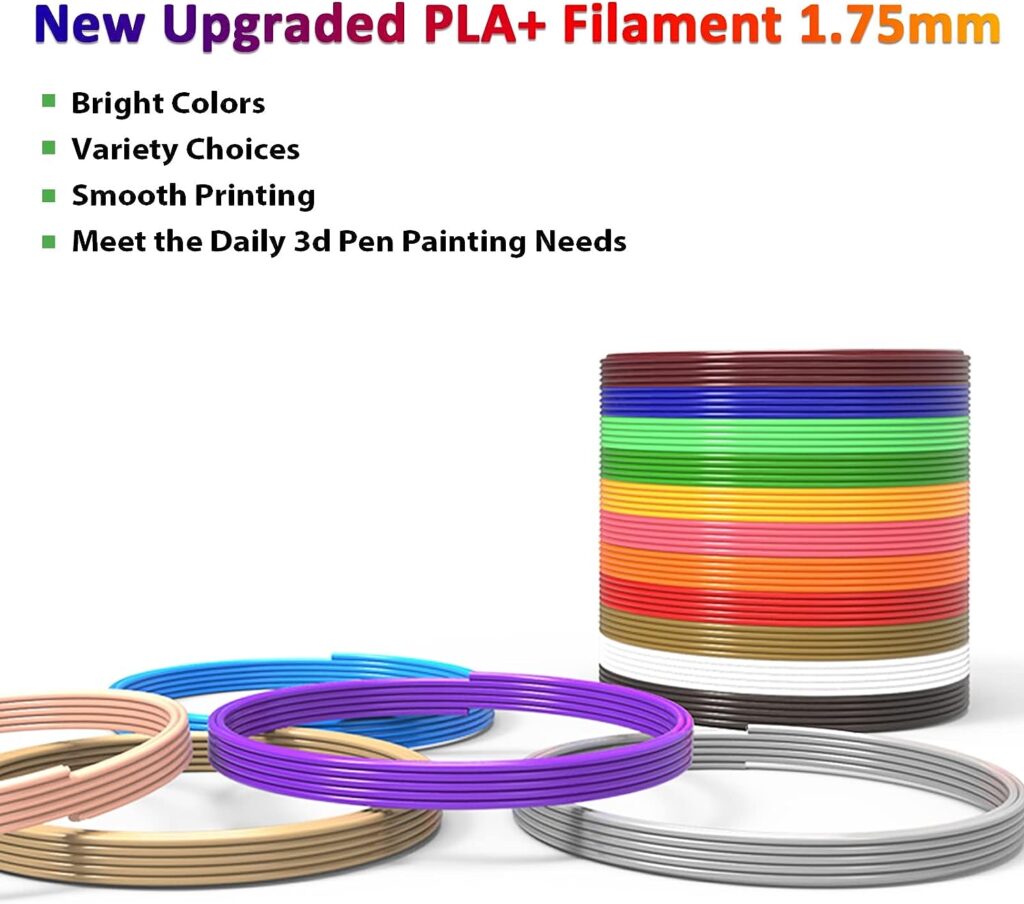 3D Pen Filament 320 Feet, 16 Colors, Each Color 20 Feet, 250 Stencils eBooks - 3D Printing Pen PLA Refills1.75mm, High-Precision Diameter and Kids Safe Material, Fit for SCRIB3D P1 and MYNT3D