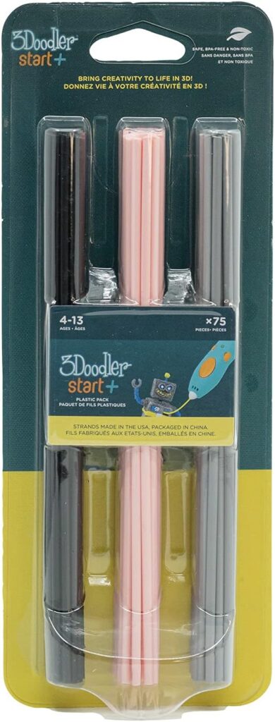 3Doodler Start 3D Printing Filament Refill Bag for 6+ years old (x250 Strands, Over 1250 ft. of Extruded Plastic) - Primary Pow