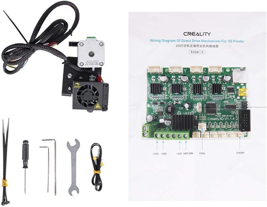 Creality 3D Printer Ender 3 v2 Direct Drive Upgrade kit with 42-40 Extruder Motor, Full Assembled of Hot End, Supports 1.75mm PLA, PETG, ABS, TPU Filamentt