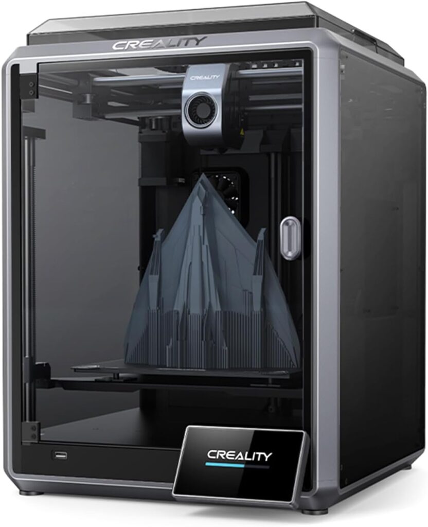 Creality Official K1 3D Printer, 600mm/s 20000mm/s² Fastest High-Speed 3D Printer, 32mm³/s Flow Hotend, Auto-Leveling,Dual Cooling,Self-Test with One Tap,Out-of-The-Box 3D Printers