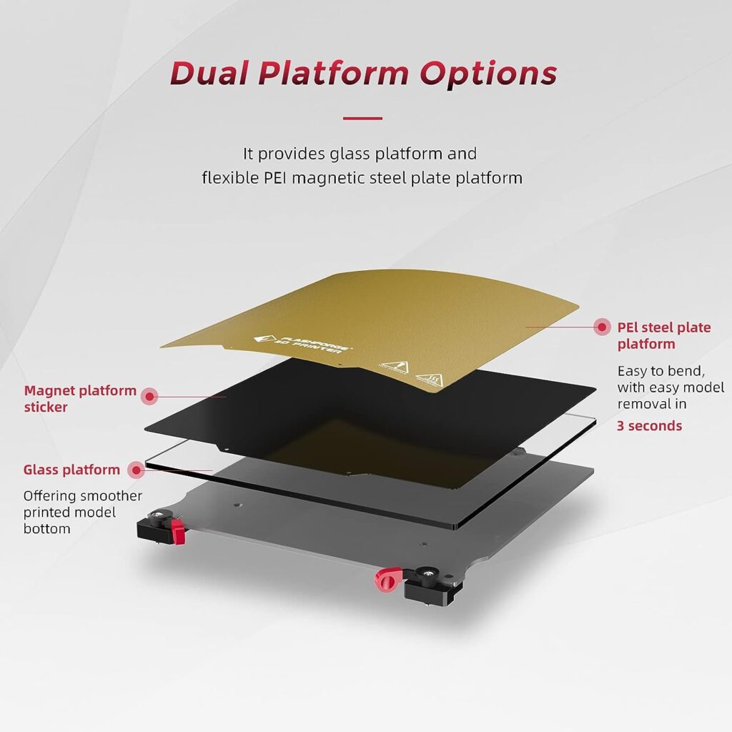 FLASHFORGE 3D Printer Finder 3 Glass Heating Bed with Removable PEI Surface and Magnetic Platform, Fully Assembled, Large FDM 3D Printers with 7.5 x 7.7 x 7.9 Printing Size