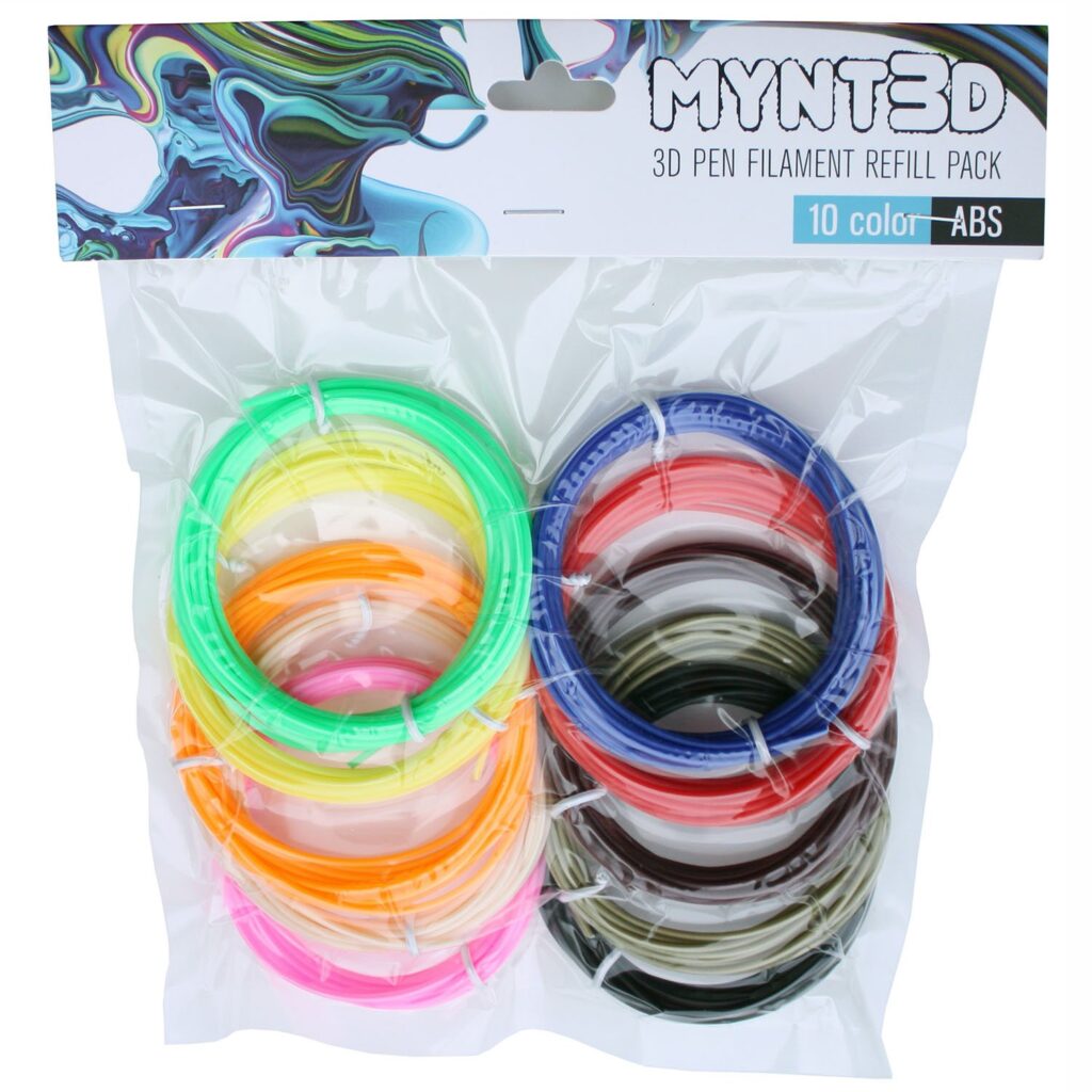 MYNT3D 3D Pen Mat Kit, DesignPad + FreePad  ABS 3D Pen Filament Refill Pack (10 Color, 3m Each)