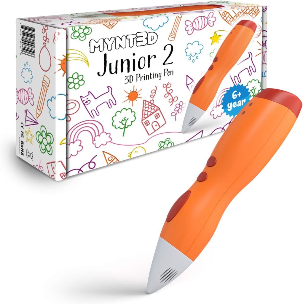 MYNT3D Junior2 3D Pen for Kids [2020 Model] Child Safe Low Temperature Printing Pen (NOT Compatible with ABS/PLA)