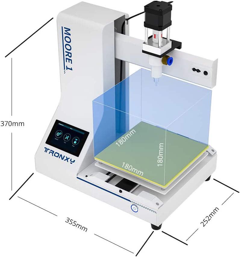 TRONXY Moore 1 Clay 3D Printer, Liquid Deposition Molding Ceramic Mini 3D Printer, 7.08×7.08x7.08 inch