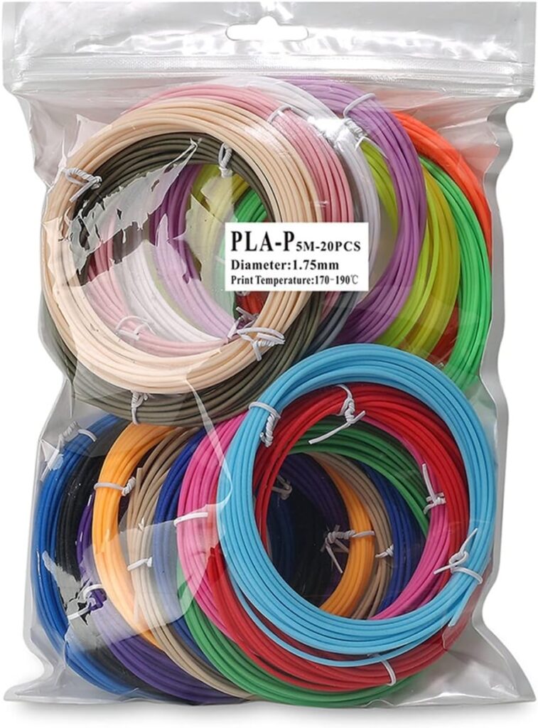 JIALONGKEJI Colorful 3D Printing Materials Fit For 3D Pens 50M 100M 150M PCL PLA Filament 1.75mm (Color : 100M 20 Color PCL)